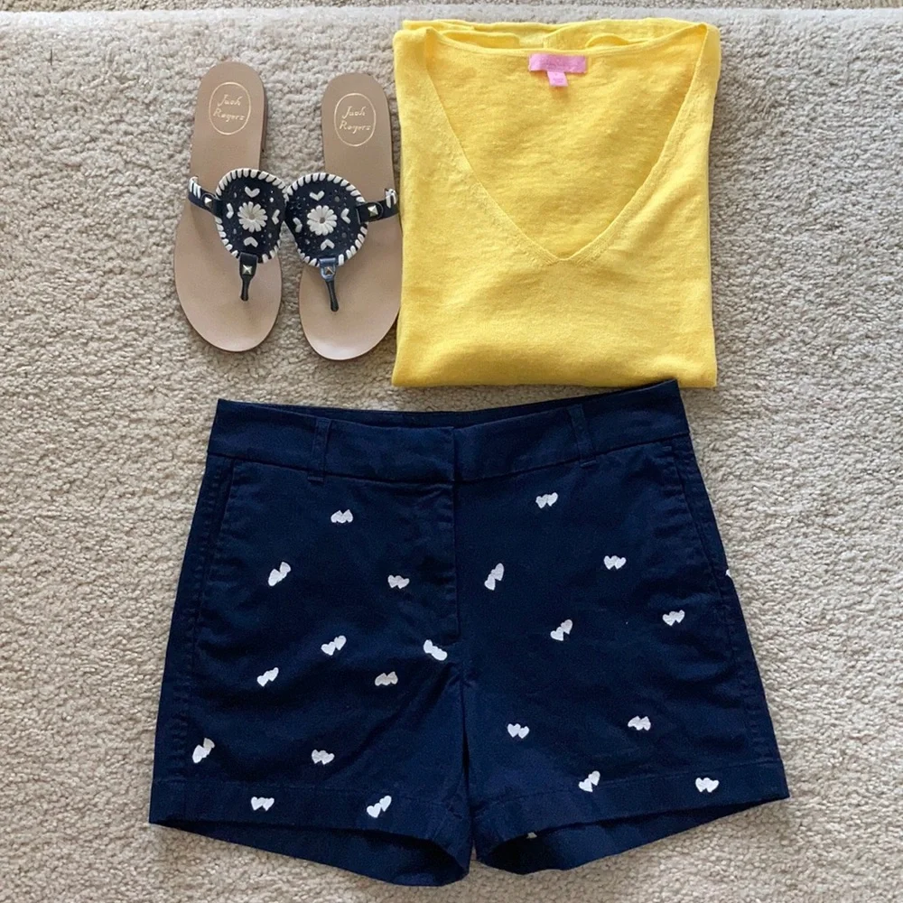 J. Crew Heart Embroidered Shorts - Picture 1 of 5
